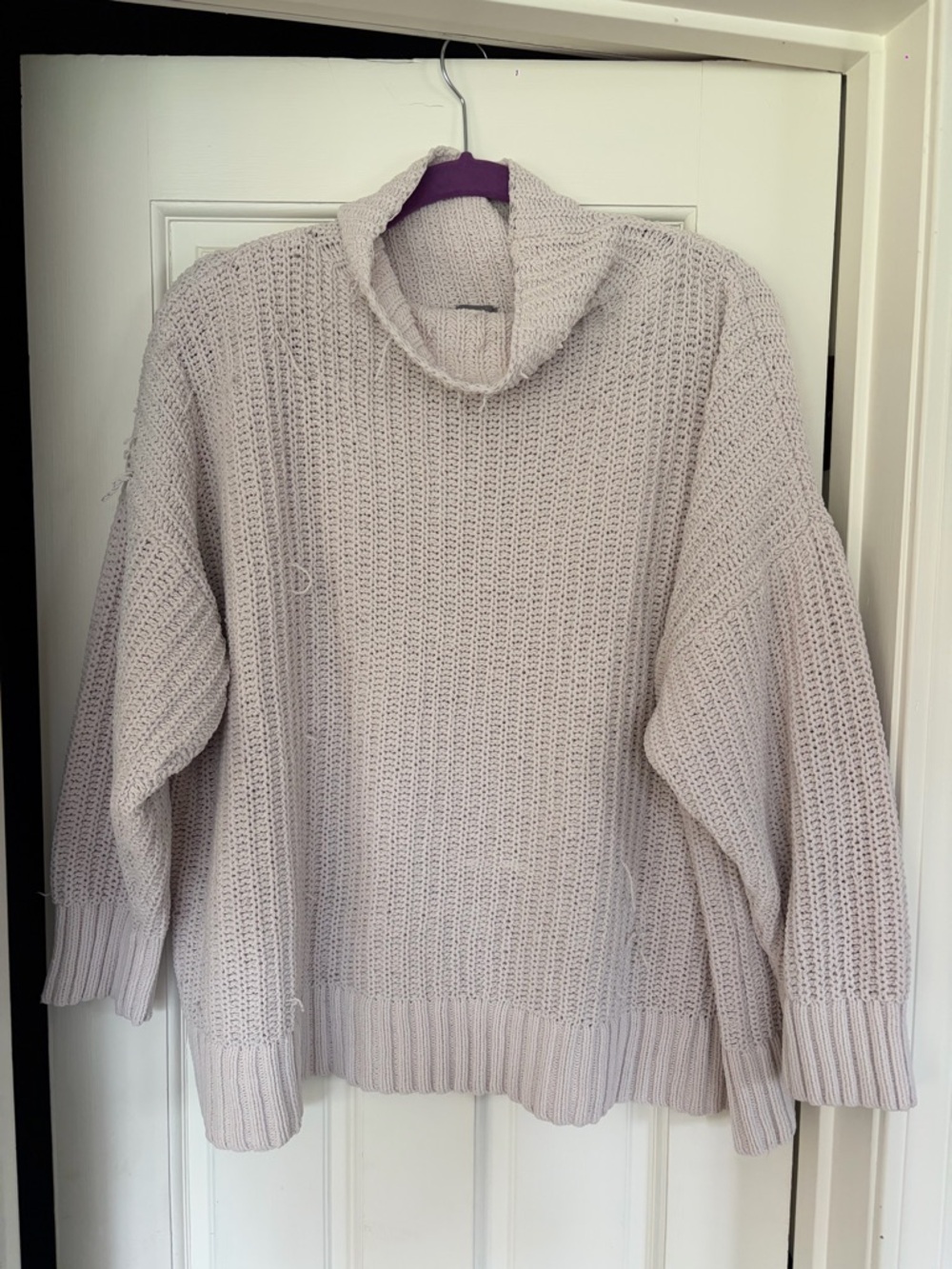 aerie Light Taupe Cowl Neck Sweater